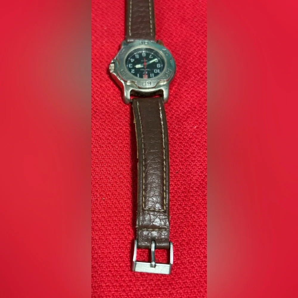 SV by‎ SERGIO VALENTE Quartz Watch Black Dial Brown Leather Band NEW BATTERY